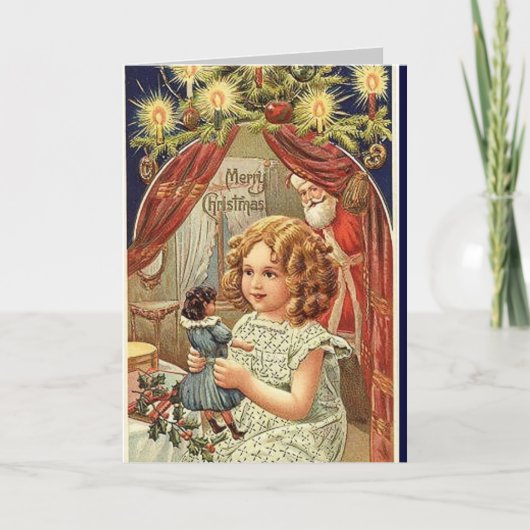 Vintage Kerst Kaart - Baby Doll (Voorkant)
