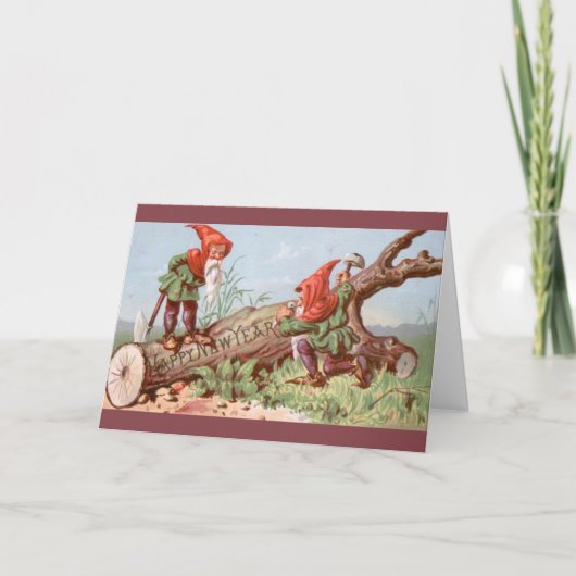 Vintage kerst Kaart | Gelukkig nieuwjaar (Voorkant)