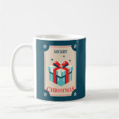 Vintage kerst Kaart met feestelijke geschenkdoos Koffiemok (Links)