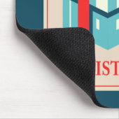 Vintage kerst Kaart met feestelijke geschenkdoos Muismat (Hoek)