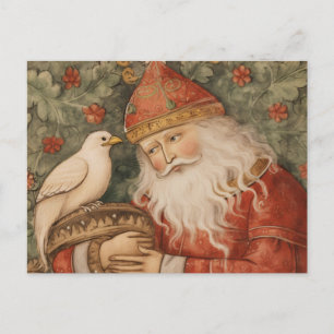 Vintage Kerst Kaart    Santa briefkaart