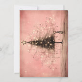 Vintage Kerst Kaarten - Roze Kerstboom (Voorkant)