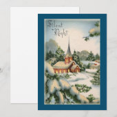 Vintage Kerst Kerk Silent Night Vakantie Kaart (Voorkant / Achterkant)