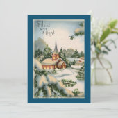 Vintage Kerst Kerk Silent Night Vakantie Kaart (Staand voorkant)