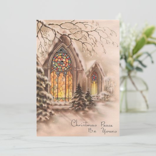 Vintage Kerst Kerst Vakantie Kaart (Staand voorkant)