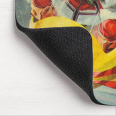 Vintage kerst, Kerstman in een ruimteschip Muismat (Hoek)