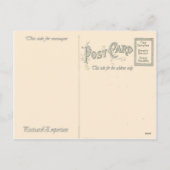 Vintage Kerst, Kind en dieren op ski's Feestdagenkaart (Achterkant)