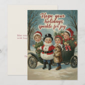 Vintage kerst Kinder sprankelende groet Feestdagenkaart (Voorkant / Achterkant)