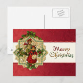 Vintage Kerst Kinderen Briefkaart (Voorkant / Achterkant)