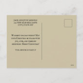 Vintage kerst kinderen versieren boom feestdagenkaart (Achterkant)