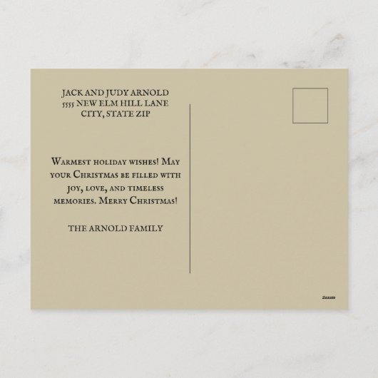 Vintage kerst kinderen versieren boom feestdagenkaart (Achterkant)