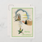 Vintage Kerst klassieke tekening Feestdagenkaart (Voorkant / Achterkant)