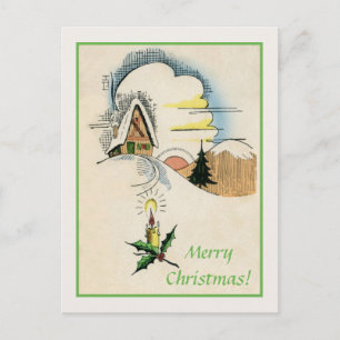 Vintage Kerst klassieke tekening Feestdagenkaart