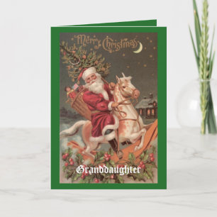 Vintage kerst kleindochter feestdagen kaart