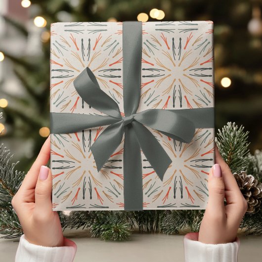 "Vintage Kerst Kleurrijk | feestelijke retro Cadeaupapier