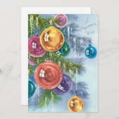 Vintage Kerst Kleurrijke Ornamenten Feestdagenkaart (Voorkant / Achterkant)
