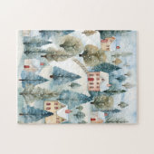 Vintage Kerst Koude Sneeuwstad Legpuzzel (Horizontaal)