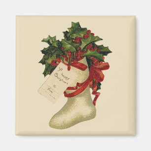 Vintage kerst kous magneet