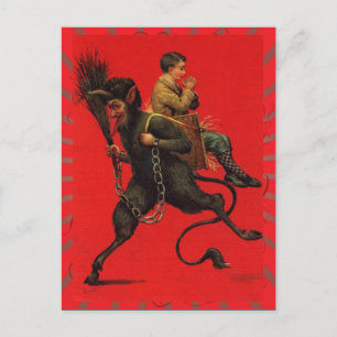 Vintage Kerst Krampus Briefkaart