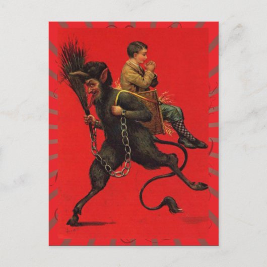 Vintage Kerst Krampus Briefkaart (Voorkant)