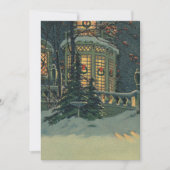 Vintage kerst kransen in Windows uitnodiging (Voorkant)