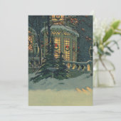 Vintage kerst kransen in Windows uitnodiging (Staand voorkant)