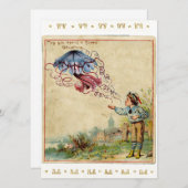 Vintage Kerst Kwallen Feestdagenkaart (Voorkant / Achterkant)