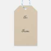 Vintage Kerst Label, Honden met Kerstmis Cadeaulabel (Achterkant)