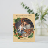 Vintage Kerst lijst familie foto kaart (Staand voorkant)