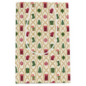 Vintage kerst Lijsten Medium Cadeauzakje (Voorkant)