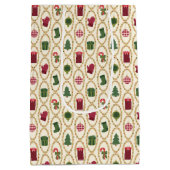 Vintage kerst Lijsten Medium Cadeauzakje (Achterkant)