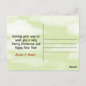 Vintage kerst locomotief Briefkaart (Achterkant)