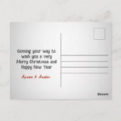 Vintage kerst locomotief Briefkaart (Achterkant)