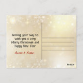 Vintage kerst locomotief Briefkaart (Achterkant)