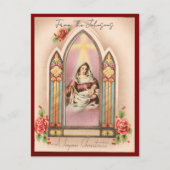 Vintage Kerst Madonna Aangepaste Naam Briefkaart (Voorkant)