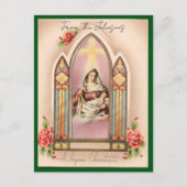 Vintage Kerst Madonna Aangepaste Naam Feestdagenkaart (Voorkant)