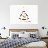 Vintage kerst met rotting paard canvas afdruk (Insitu (Slaapkamer))