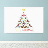 Vintage kerst met rotting paard canvas afdruk (Insitu (Houten vloer))