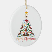 Vintage kerst met rotting paard keramisch ornament (Rechts)