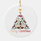 Vintage kerst met rotting paard keramisch ornament (Achterkant)