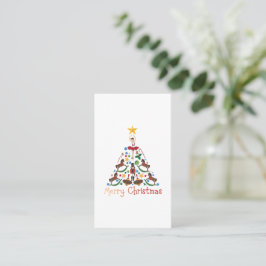 Vintage kerst met rotting paard visitekaartje