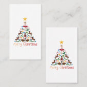 Vintage kerst met rotting paard visitekaartje (Voorkant / Achterkant)