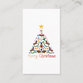 Vintage kerst met rotting paard visitekaartje