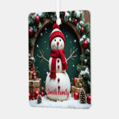 Vintage Kerst - Metalen Vierkant Ornament (Voorkant links)