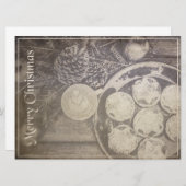 Vintage Kerst Motief met Koekjes en Koffie (Voorkant / Achterkant)
