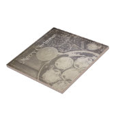 Vintage Kerst Motief met Koekjes en Koffie Tegeltje (Zijkant)