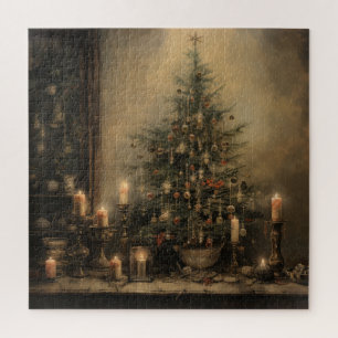 Vintage kerst nacht puzzel