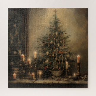 Vintage kerst nacht puzzel