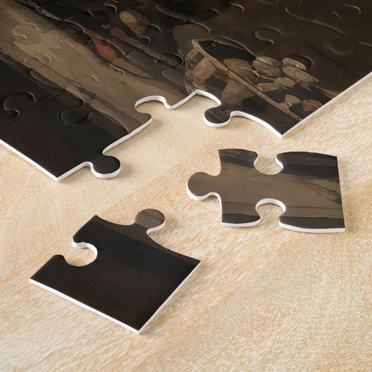 Vintage kerst nacht puzzel legpuzzel (Zijkant)