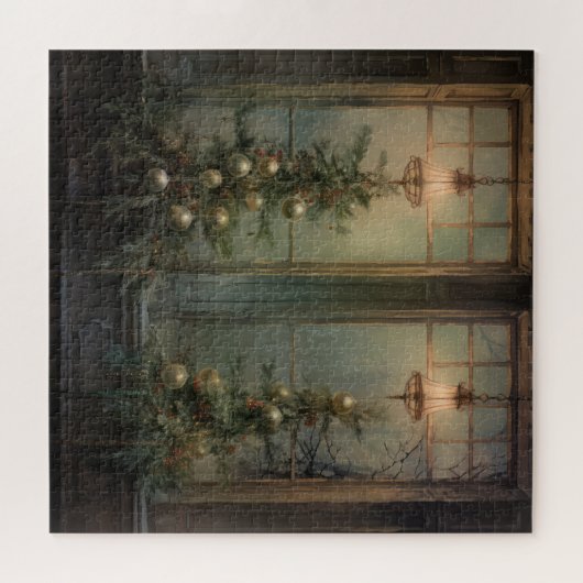 Vintage kerst nacht puzzel legpuzzel (Horizontaal)